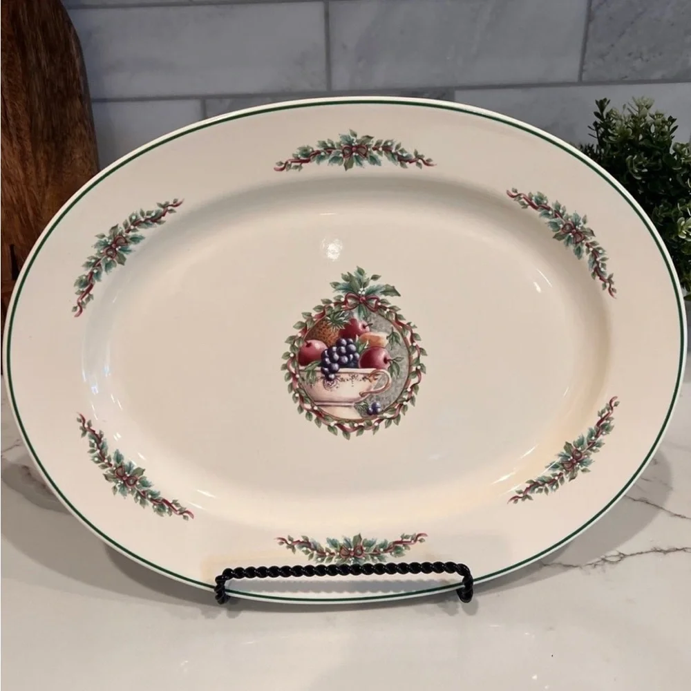 Vintage Pfaltzgraff Christmas platter Holly Joy platter plate Christmas